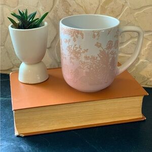 SHABBY CHIC | Embossed Pink Floral Mug/Cup | Pale Pink Flower Design